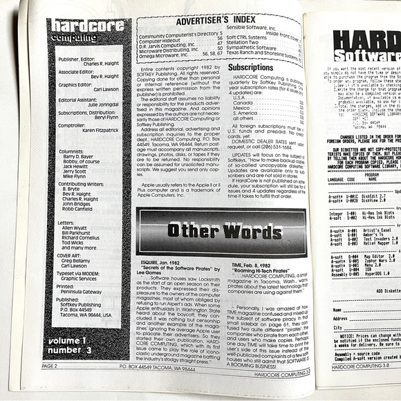 Hardcore Computing 1983 Issue #3 Volume 1 graphics & programing 72 pages. - Picture 10 of 11